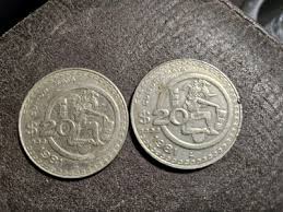Lot of 2 1981 Mexico 20 Peso Coins Cultura Maya Ball Player Vintage Coins | eBay