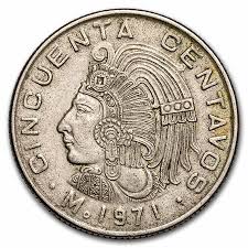 1970-1983 Mexico 50 Centavos Avg Circ