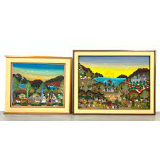 Sold at Auction: 2PCS FOLK ART PAINTINGS. SALOMON RAMIREZ. SMALLER: 19.5 X 24