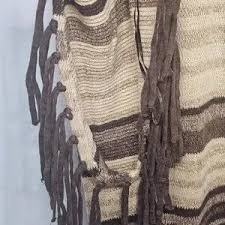 Lauren Ralph Lauren | Sweaters | Lauren Ralph Lauren Poncho Sweater Brown Striped Fringed Western Boho Xl | Poshmark