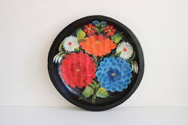 Mexican Batea Painted Wood Tray - Etsy