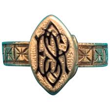 Antique Victorian Enamel Hairwork 14K Gold Mourning Ring - Compartment. For Sale at Ruby Lane