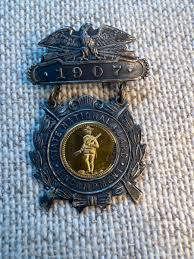 1907 National Guard Encampment badge medal with golden ...