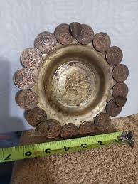Hand Made Ash Tray 60s 70s Centavos Coins Cultura Mayan Man Trinquet LOOK | eBay