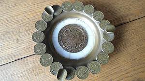 Mexican Brass Ashtray, Mayan Calendar & Coins, Vintage | eBay