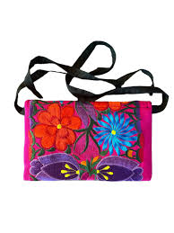 Guatemalan Floral Embroidery Crossbody Bag - Etsy