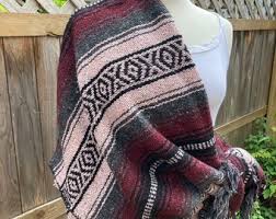 Light Gray / Handwoven Mexican Blanket / Falsa Blanket / Sarape / Southwest Blanket / Baja Blanket / Yoga Blanket - Etsy