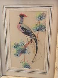 Vintage Mexican Feather Art Handcrafted Framed Colorful Whimsical Bird 1940s | eBay