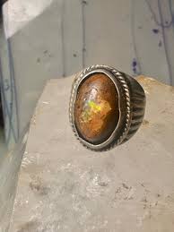 Vintage ring boulder opal Mexico Richard Guad band size 8 sterling silver women | eBay