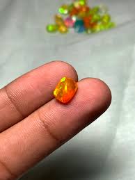 2 ct Natural Ethiopian Dyed Welo Opal Faceted Baguette Cut ...
