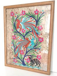 Vintage Mexican Amata Bark Painting, Mexican Folk Art. - Etsy