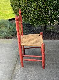 Rustic 1940s Mexican Low-Back Side Chair With Rush Seat ...