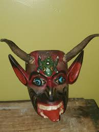 Vintage Mexican Folk Art Guerrero Devil Mask Rattling Goat ...