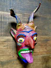 Authentic Mexico Folk Art 'Devil & Tongue' Hand Painted ...