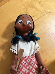 VTG 11” Mexican Handmade Paper Mache Dolls Folk Art Cook ee4 | eBay
