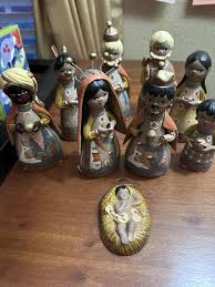 8 piece Vintage Handpainted Terracotta Christmas Clay ...