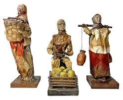 Vintage EB Elaborado A Mano Set of 3 Paper Mache' Mexican Folk Art Figures | eBay