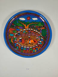 Mexican Folk Art Terracotta 7 3/4 inch Decorative Plate Wall ...