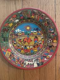 1990s Talavera Terra Cotta Mexican Folk Art Plates- Set of ...