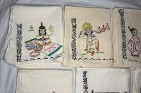 Set 7 Days Week Vtg Cloth Kitchen Tea Towels Needlepoint ...