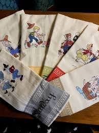 Machine Embroidered Hand Towels (dish Towels) 7 - 1 Each Day ...