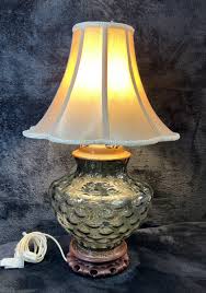 Hand Carved Wood Marbro Table Lamp Handblown Dotted ...