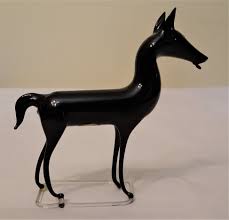 A Beautiful Old German Coal-Black Art Glass Horse, circa 1920 – Antiques For The Holidays