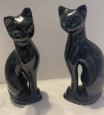 VTG/Mid-Century/MCM Iconic PAIR Elongated CATS Green ...