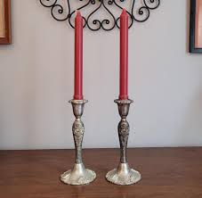 Vintage Godinger Silver-plated Candlestick Pair - Ornate ...