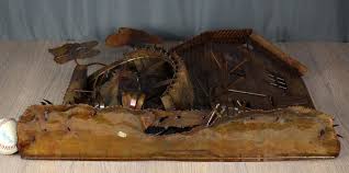 Enesco Imports Grist Mill 26" brutalist wall sculpture ...