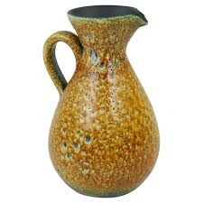 Yellow Ceramic Pitcher in the style of Accolay For Sale at 1stDibs