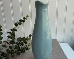 Vintage US Pottery Bud Vase #1168 | Mid-century Modern Art Deco Blue Ceramic - Etsy