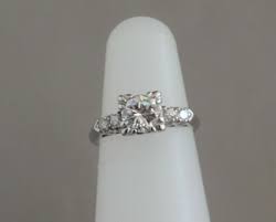 VINTAGE 14K WHITE GOLD DIAMOND ENGAGEMENT RING ...