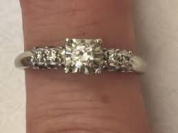 Vintage 1940s 18K Jabel Diamond Engagement Ring, Four Accent ...