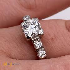 Platinum 1.08ctw Round Brilliant Natural Diamond Engagement ...