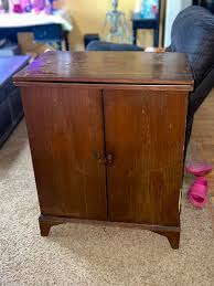 Vintage Mid 1960s Bar Cabinet Find with Original Glassware