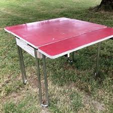 Table Red Formica Chrome Leaves Drawer 1940 - Etsy
