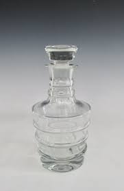 Large Ribbed Clear Glass Decanter with Stopper For Sale at 1stDibs | crystal wine decanter with stopper, large glass decanter, what goes in a decanter