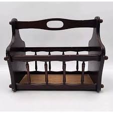 1990s Vintage Mahogany Solid Wood Centurion Magazine Rack | Chairish