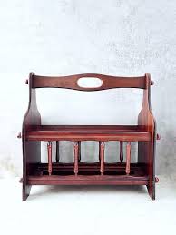 Mid-century Mahogany Magazine Rack: Spindle Design, Portable Book Storage - Etsy