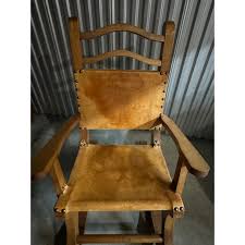 1990s Vintage Mexican Leather Rocking Chair | Chairish