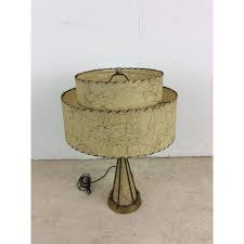 Mid Century Modern Brass & Naugahyde Table Lamp With Unique ...