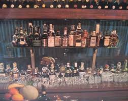 18" XL Vintage Bar Tray Serving Platter Retro Bistro Photograph Round Edge Fully Stocked Wrapped Handles Home Bar Decor Gallery Wall Texture - Etsy