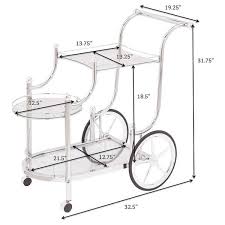 Coaster Sarandon Chrome and Clear Wheeled Serving Cart with 3-tier 910076 - The Home Depot