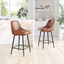 Amazon.com: Zuo Keppel Swivel Counter Stool Brown, Brown Counter Stool, Modern Style, Faux Leather, Plush and Durable Faux Leather Fabric, Plywood, Indoor Bar, 19.7" W x 21.7" D x 38.2" H :