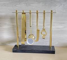 Gold Tone Barware 5pc Set Black Marble Base. | eBay