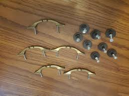 Brass Drawer Handles (5) and Matching Kobs (8) in Great Condition | eBay