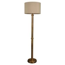 Decor Therapy Blythe 61.5 in. Brass Floor Lamp with Faux Silk Shade PL1776 - The Home Depot