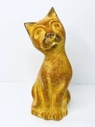 Vintage Alley Cat Sculpture Terracotta Pottery Primitive ...
