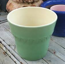 DAMAGED vtg red wing pottery planter flower pot deco coat of arms family crest | eBay